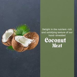 Fresh cracked coconuts with splashing coconut milk against a dark textured background