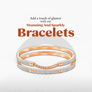 A pair of rose gold diamond-encrusted bracelets on a light background