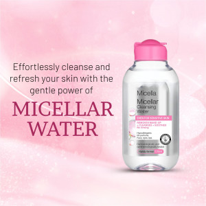Micellar Cleansing Water For Sensitive Skin Graphic For WhatsApp