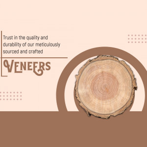A cross-section of a log showcasing the natural wood grain rings for quality veneer promotion.
