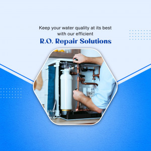 Technician performing maintenance on an R.O. water purification system