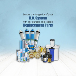 Collection of various water purifier replacement filter cartridges and parts