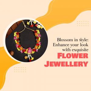 A beautiful handcrafted flower necklace displayed on a dark background for an ethnic look.