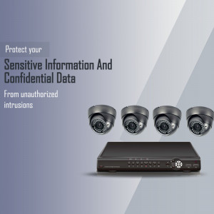 CCTV cameras and a DVR system for protecting sensitive information