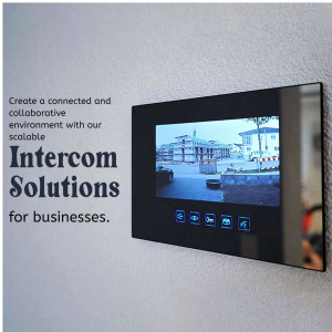 Wall-mounted smart video intercom display for modern office building security