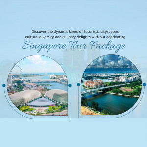Scenic aerial view of Singapore skyline and waterfront attractions.