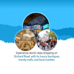 Collage of shopping destinations on Orchard Road in Singapore