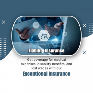 Liability insurance concept with medical and disability icons representing coverage
