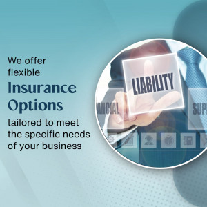 Business insurance concept featuring a professional selecting liability coverage on a digital interface.