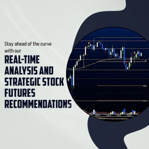 Professional financial chart graphic showing stock market analysis and future trading recommendations