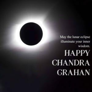 Happy Chandra Grahan Lunar Eclipse Greeting Graphic For Threads
