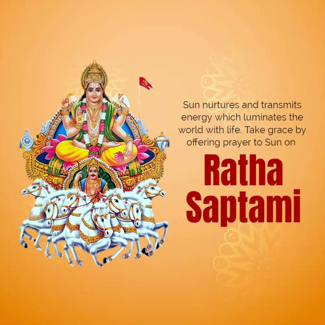 Lord Surya on his seven-horse chariot celebrating Ratha Saptami