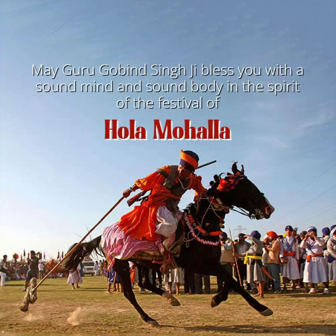 A Nihang Sikh performing horse stunts during the Hola Mohalla festival celebration