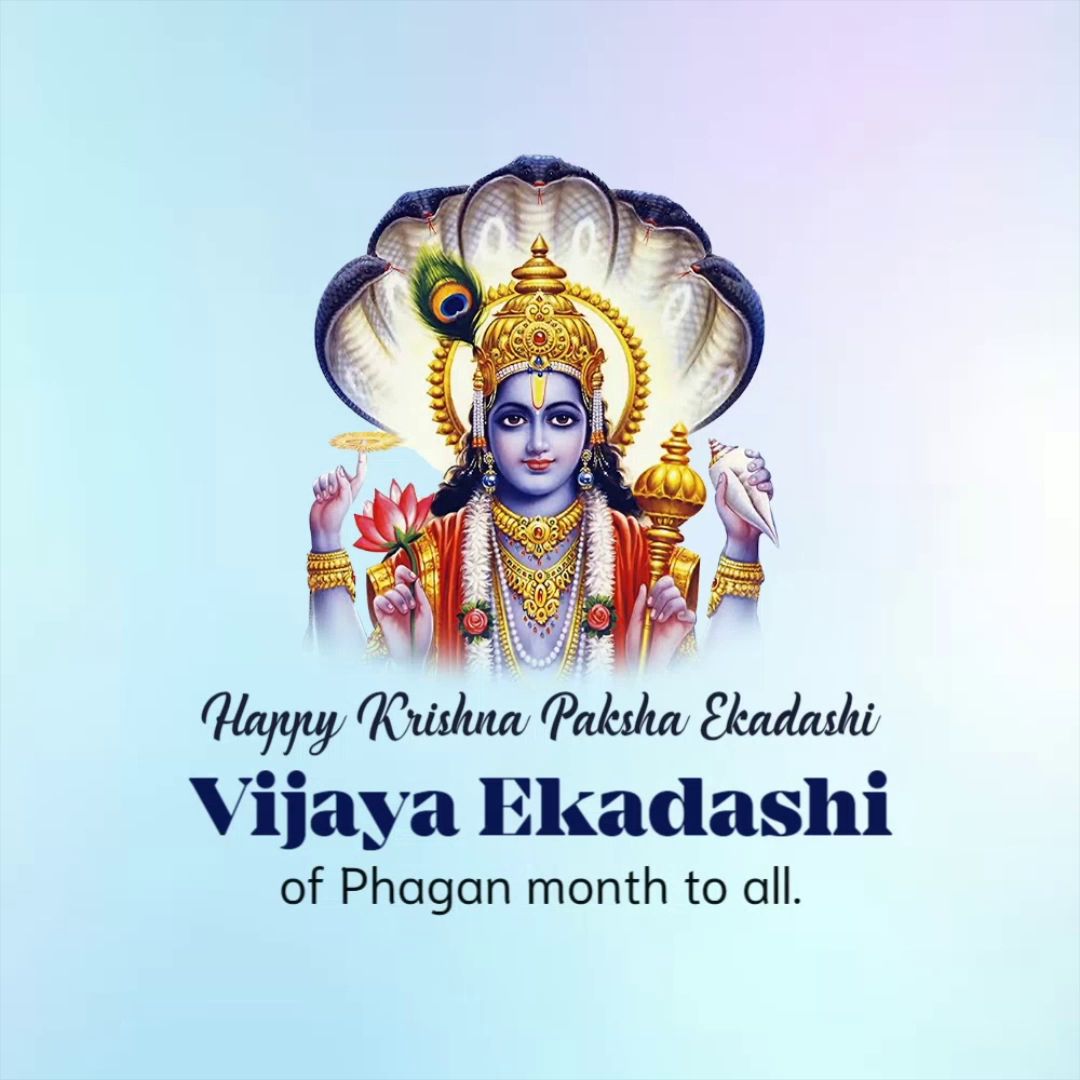 Lord Vishnu illustration for Vijaya Ekadashi greeting card