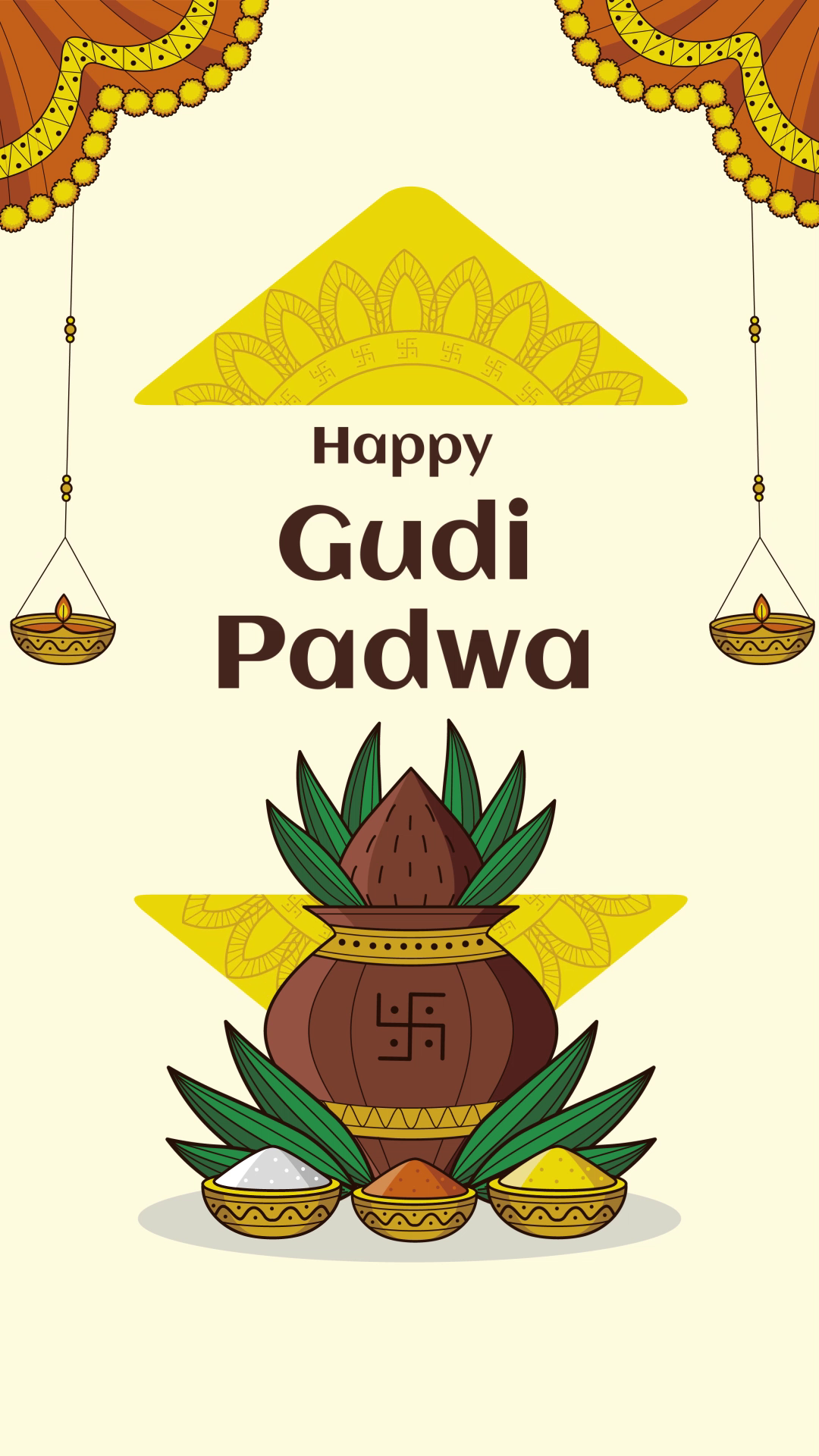 Happy Gudi Padwa Greeting Card Image For Facebook