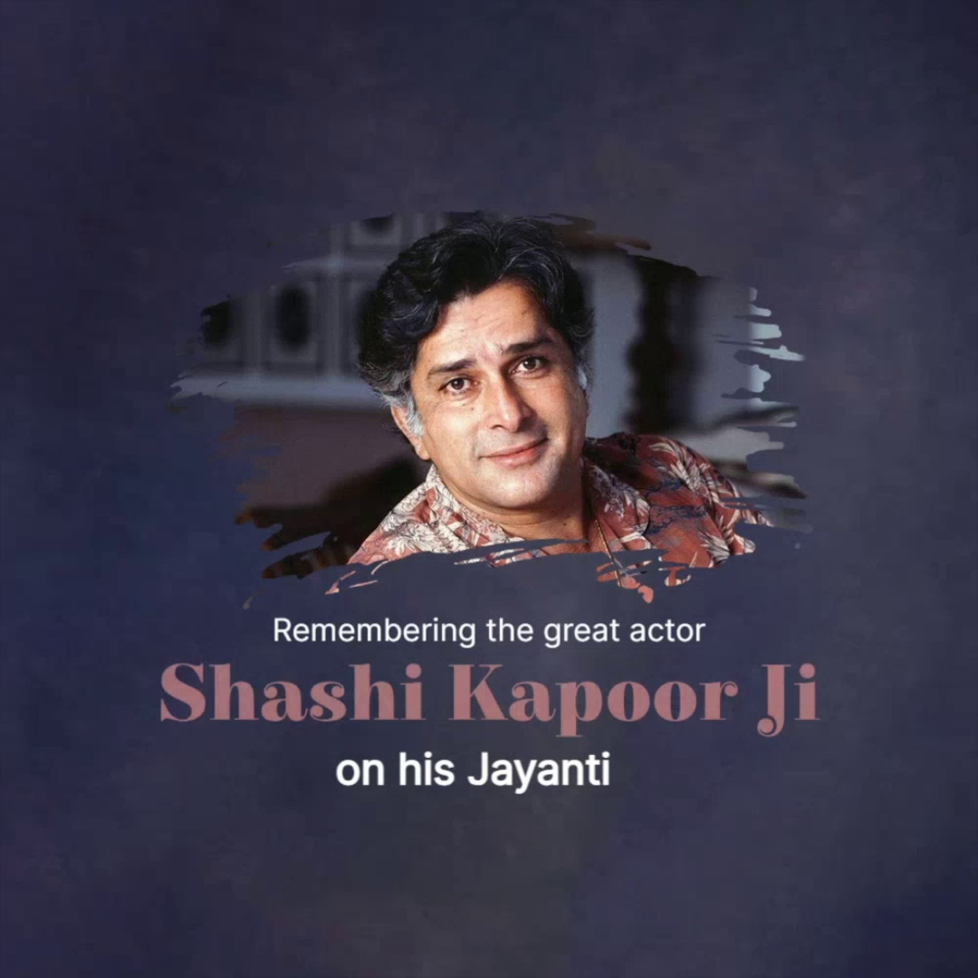 A portrait of Indian actor Shashi Kapoor commemorating his birth anniversary