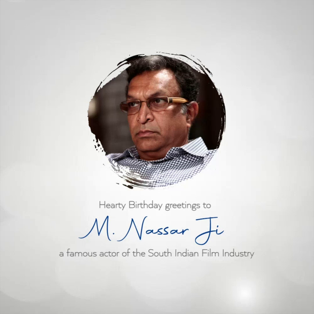 M. Nassar in a circular portrait frame with birthday wishes