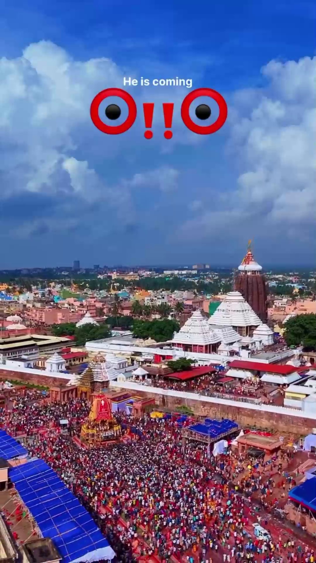 Crowd gathered at the Jagannath Temple during the Rath Yatra festival in Odisha