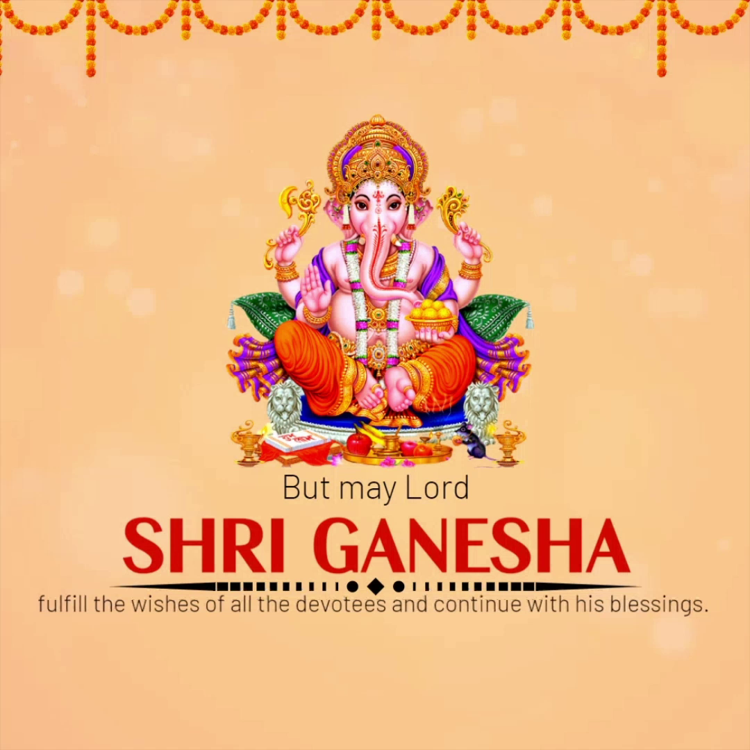 Lord Ganesha greeting card with blessing message