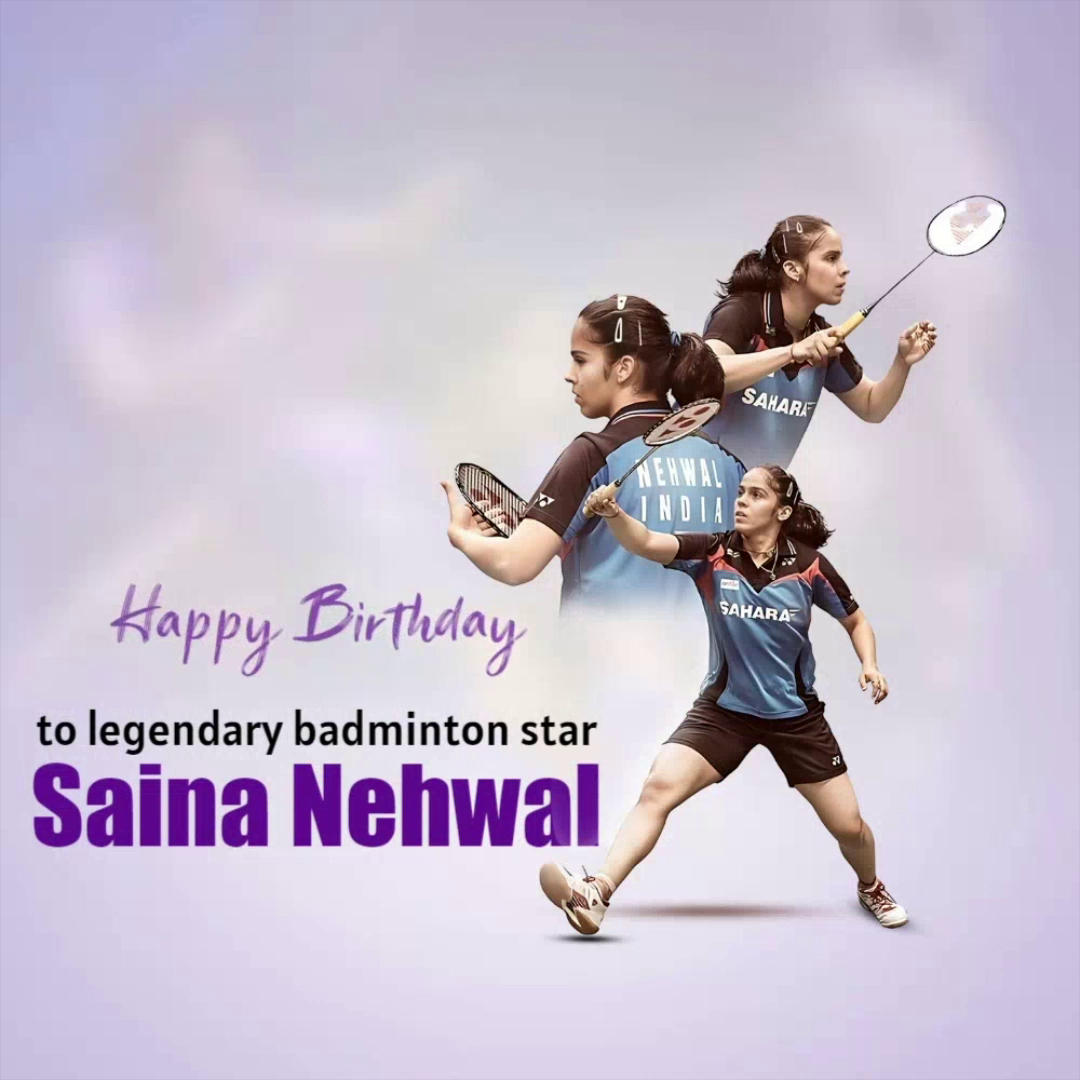Saina Nehwal in action playing badminton on her birthday