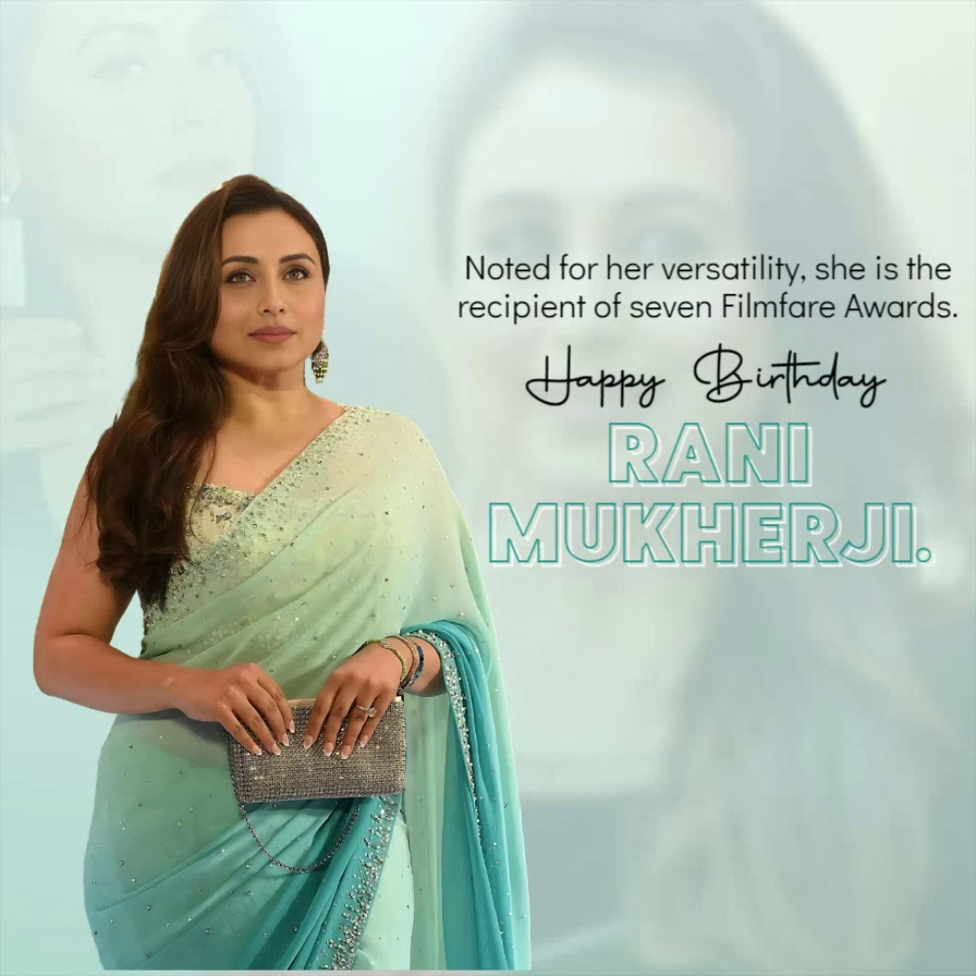 Bollywood actress Rani Mukerji wearing a pastel green saree for her birthday post