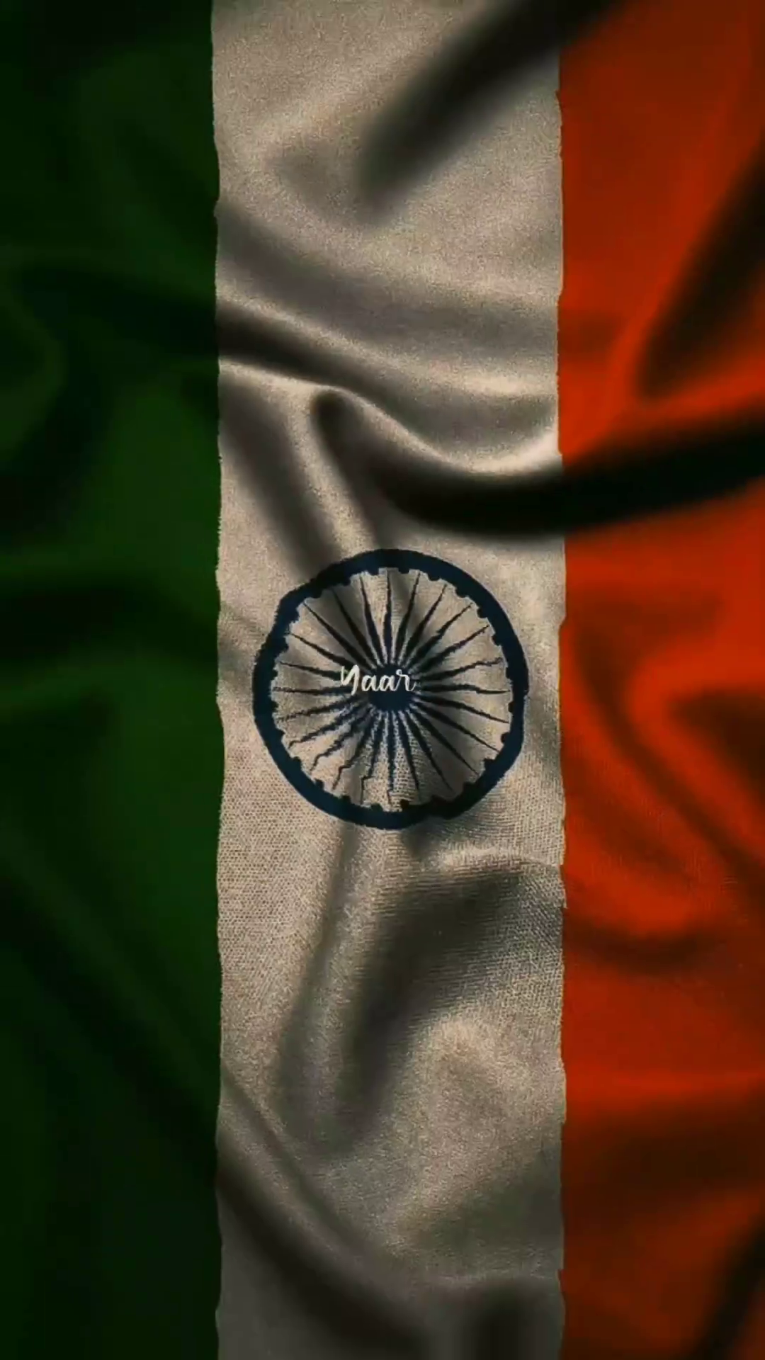 A creative, textured Indian flag background with a stylized Ashoka Chakra in the center containing the word Yaar.