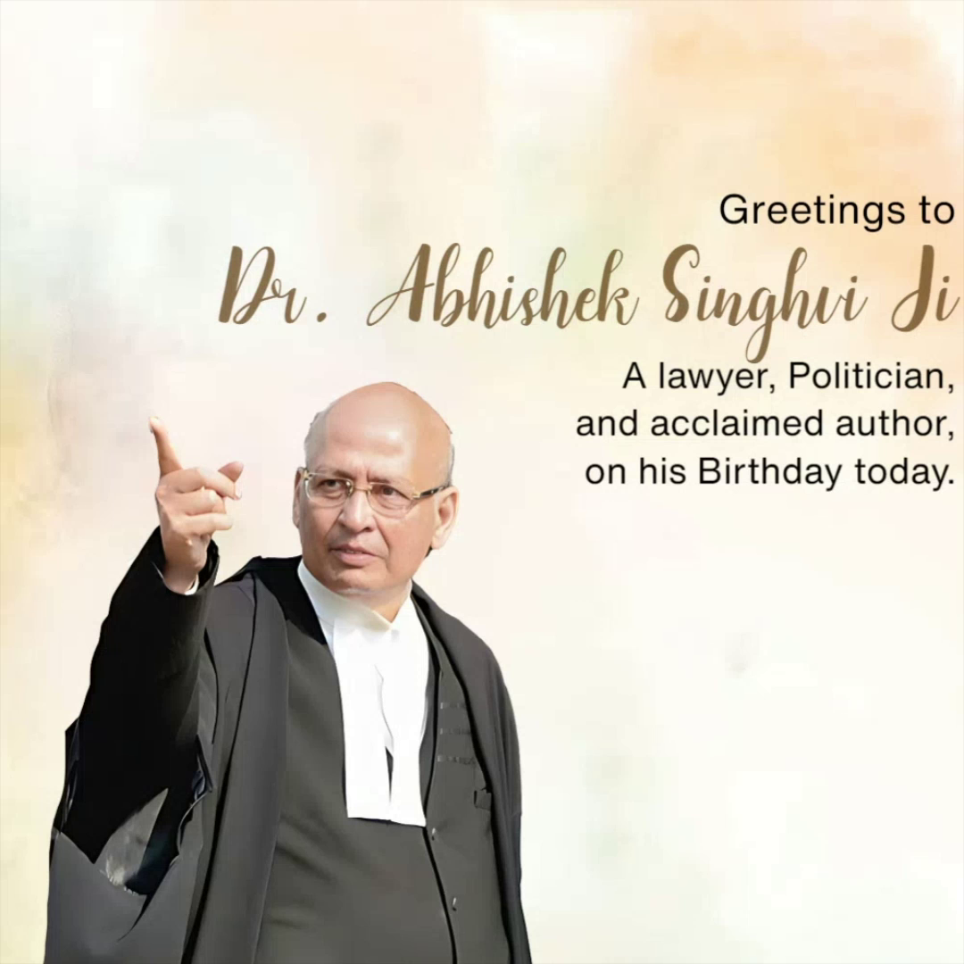 Dr. Abhishek Singhvi portrait greeting card for his birthday