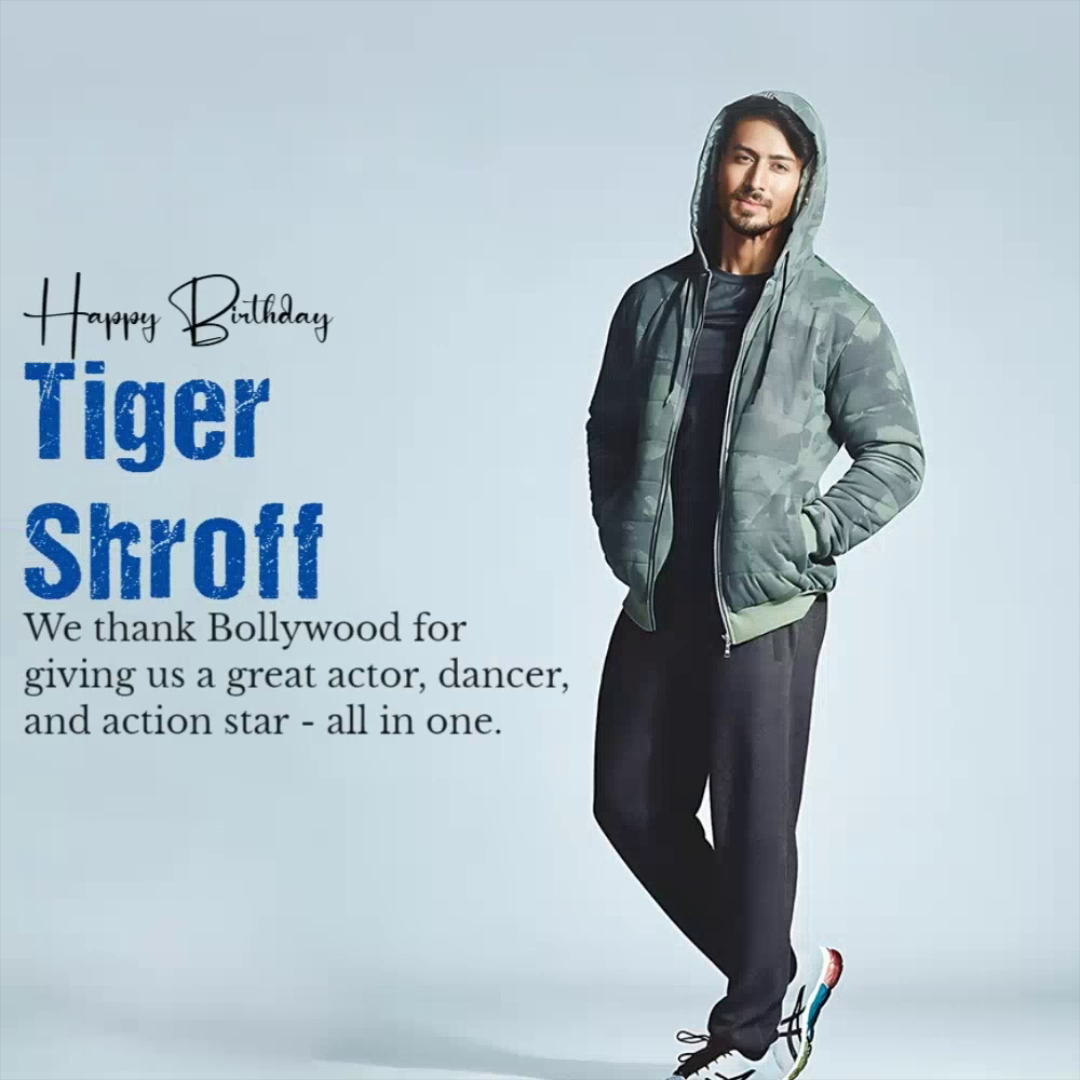 Tiger Shroff wearing a hooded jacket in a professional photoshoot for his birthday
