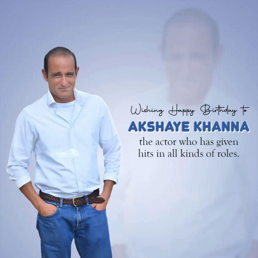 Bollywood actor Akshaye Khanna celebrating his birthday in a white shirt and blue jeans