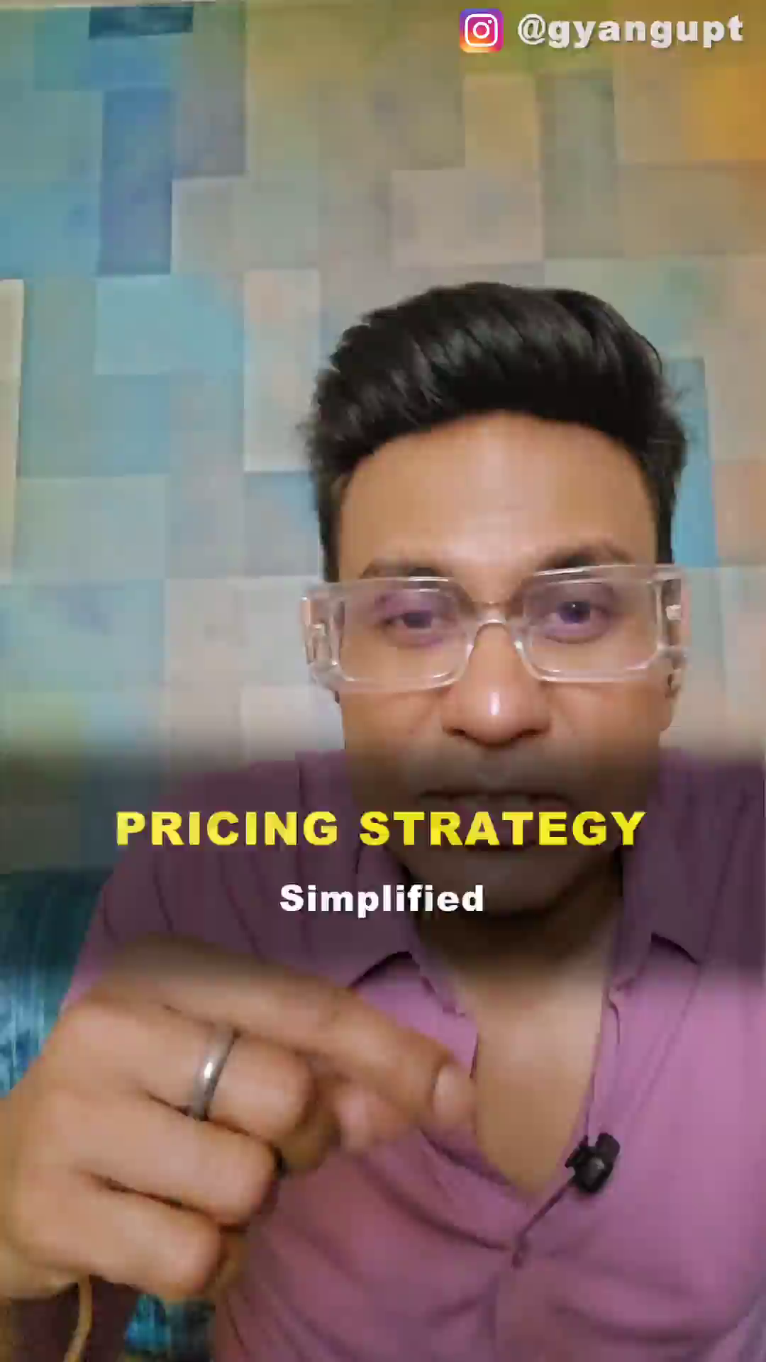 A man wearing glasses explains pricing strategy in a simplified format