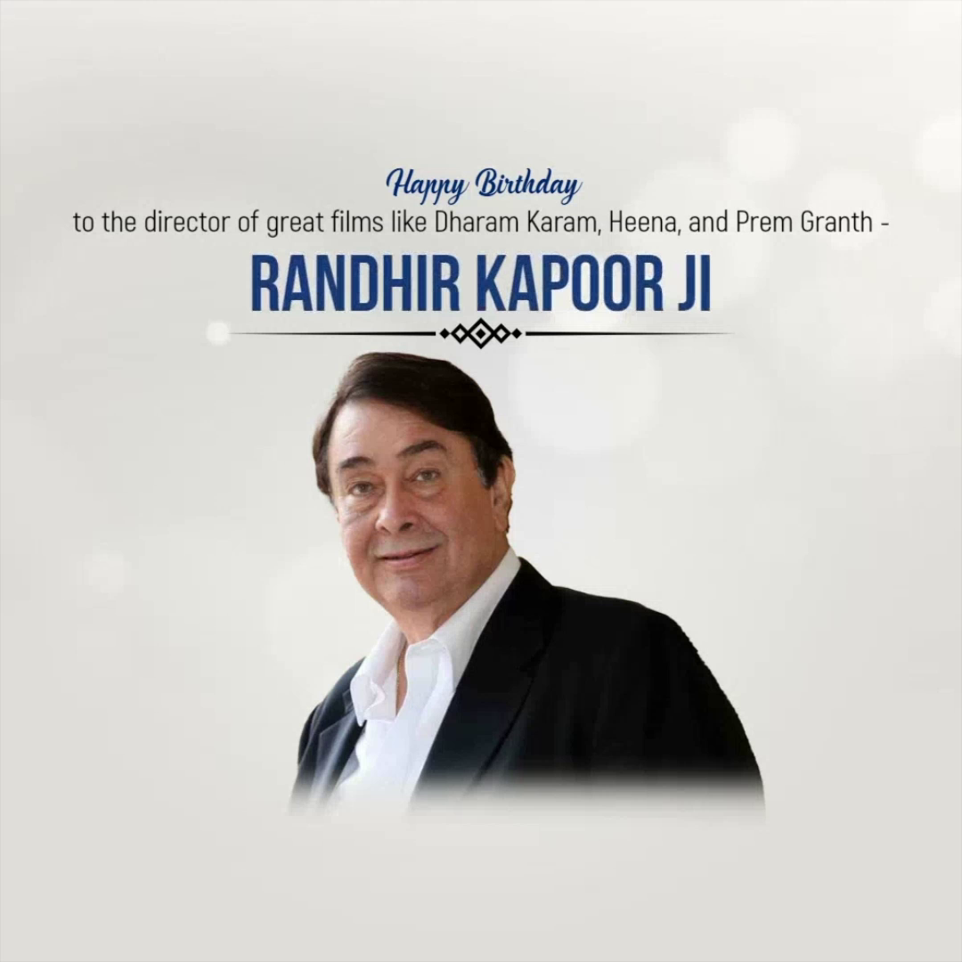 A birthday greeting image for Indian film director Randhir Kapoor