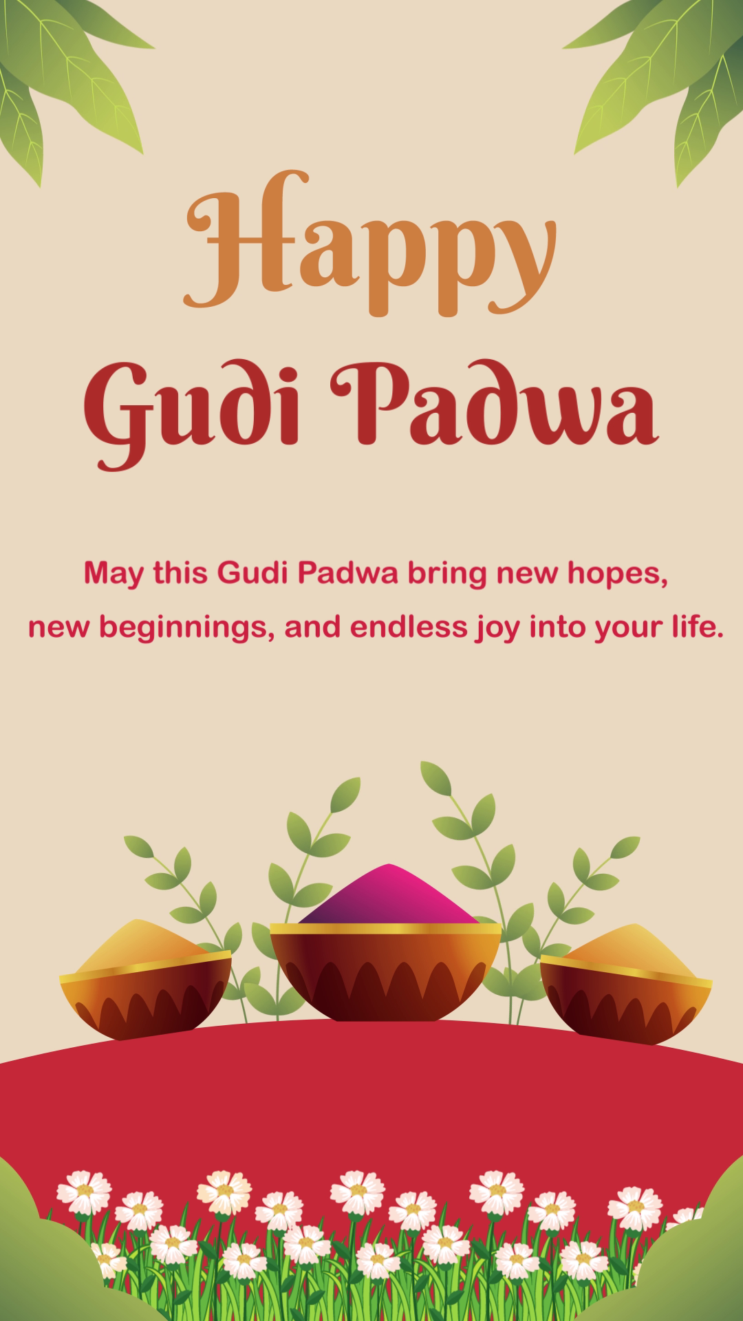 Happy Gudi Padwa Festive Greeting Creative Design For LinkedIn