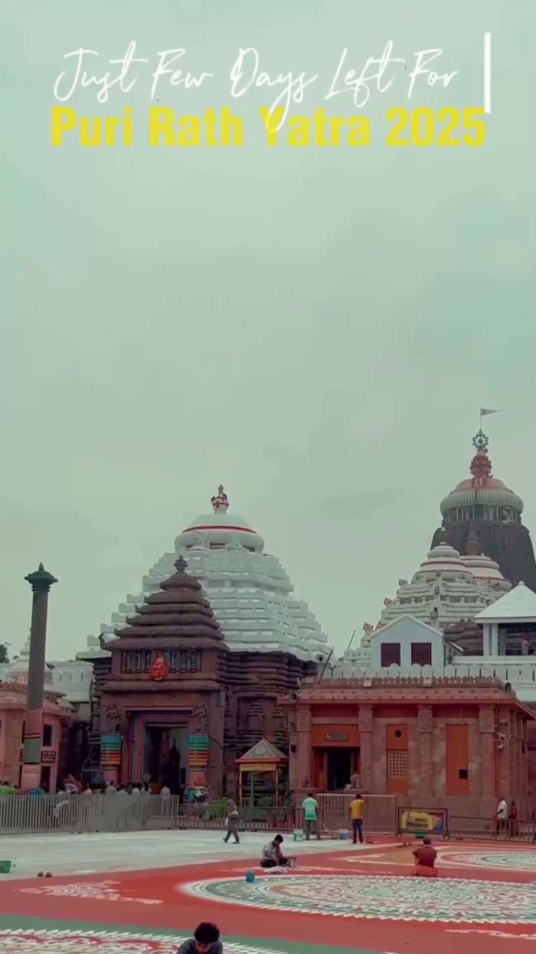 Jagannath Temple exterior during preparation for the Puri Rath Yatra festival