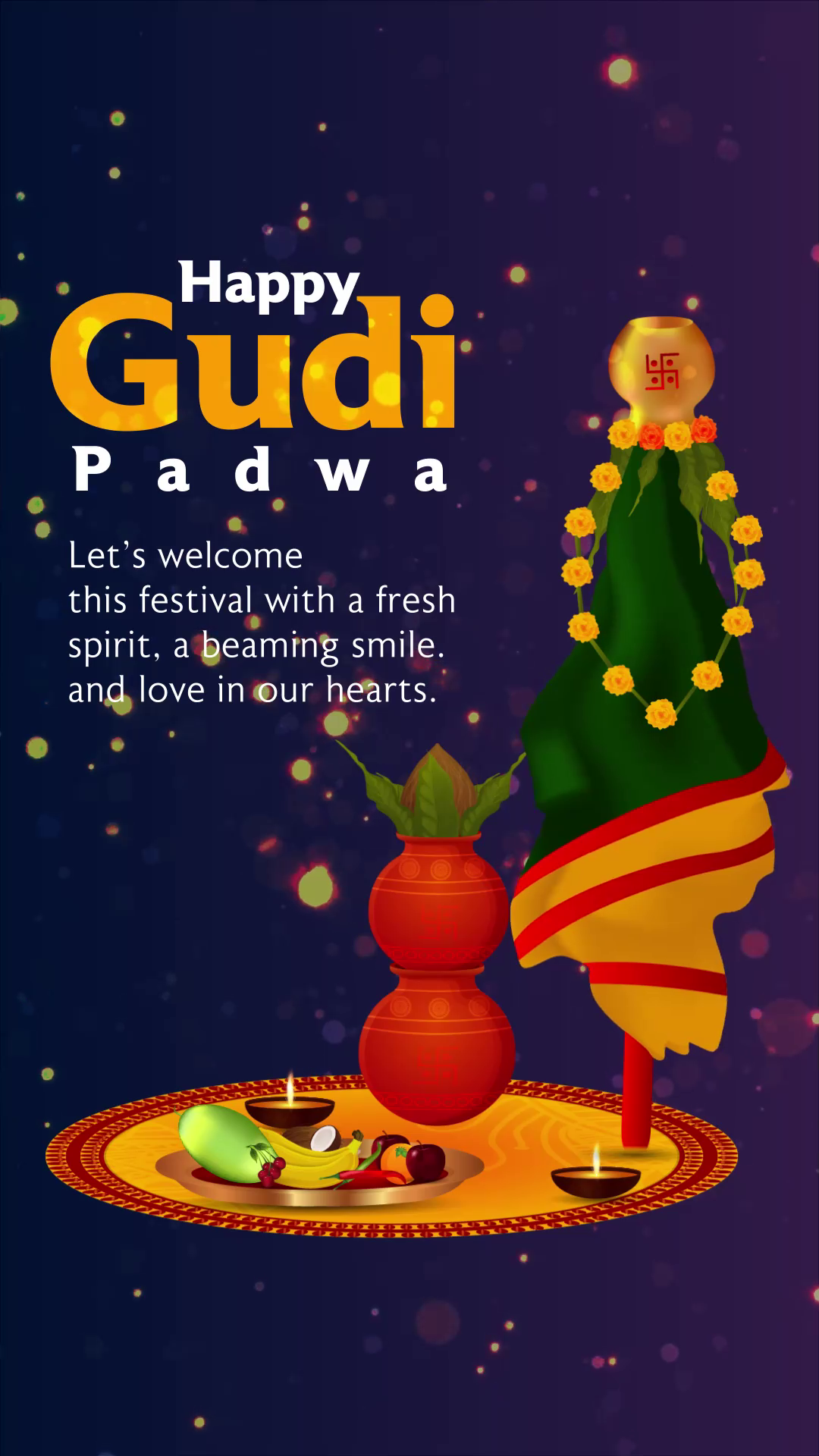 Happy Gudi Padwa Festive Greeting Poster For Threads