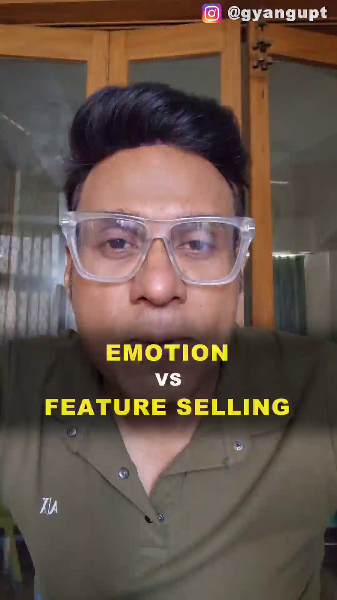 A man explaining the difference between emotion and feature selling in marketing