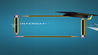 An academic concept illustration featuring pencils framing a space with a graduation cap