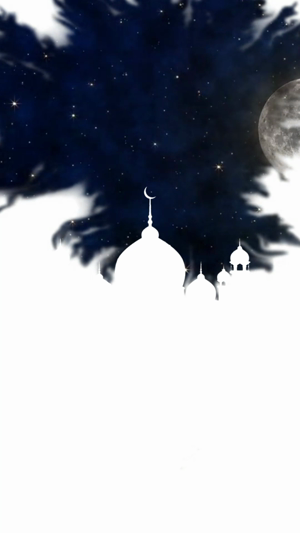 A silhouette of a mosque dome against a starry night sky with a full moon