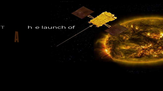 The Aditya-L1 solar observatory satellite orbiting near the sun.