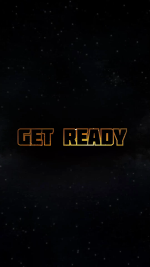 The words GET READY in a golden metallic font against a dark, starry space background