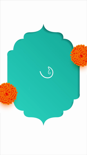 Teal decorative frame with orange marigold flowers on a white background